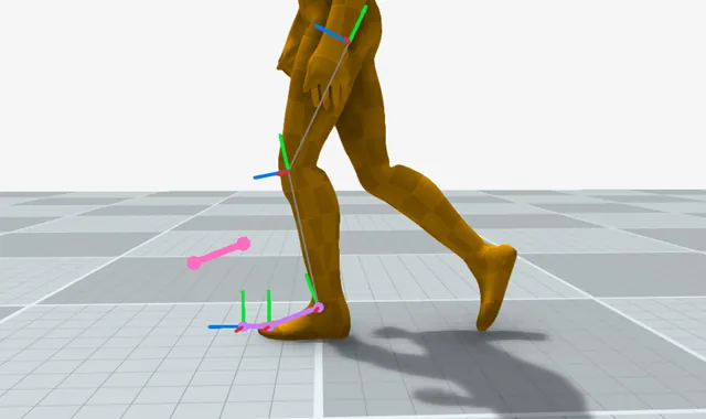 Heel target computed from the toe target