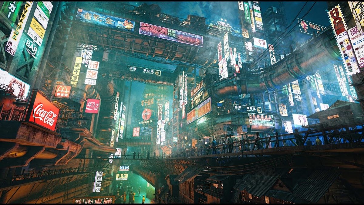 霓虹广告牌被全部点出