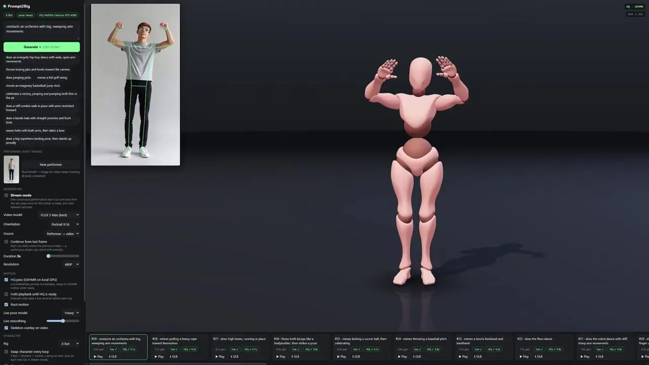 From One Prompt to a Rigged 3D Performance: Inside prompt2rig's Video-to-Mixamo Pipeline