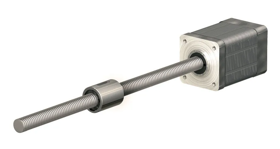 Ball Screw Linear Actuator w/ NEMA 8 Motor, Cylindrical Nut, 6mmx1mmx150mm BSR0601ATXR-0150-CNS-080-NNN-N