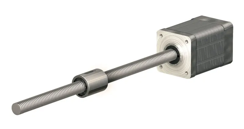 Ball Screw Linear Actuator w/ NEMA 8 Motor, Cylindrical Nut, 6mmx1mmx150mm BSR0601ATXR-0150-CNS-080-NNN-N