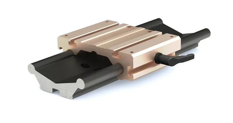 Linear Slide Guide - Uni-Guide D125CHB-048-000-1 w/ Hand Brake,  Length: 48", Car Width: 125mm