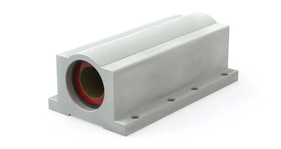 Twin Plain Linear Bearing Pillow Block - PW04 1/4" Closed, Self-Aligning