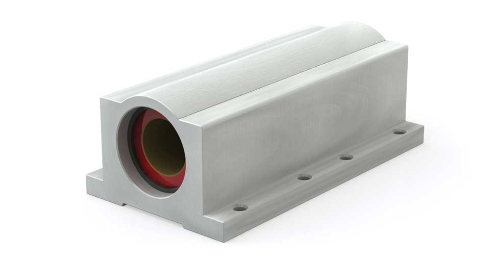 Twin Plain Linear Bearing Pillow Block - PW04 1/4" Closed, Self-Aligning