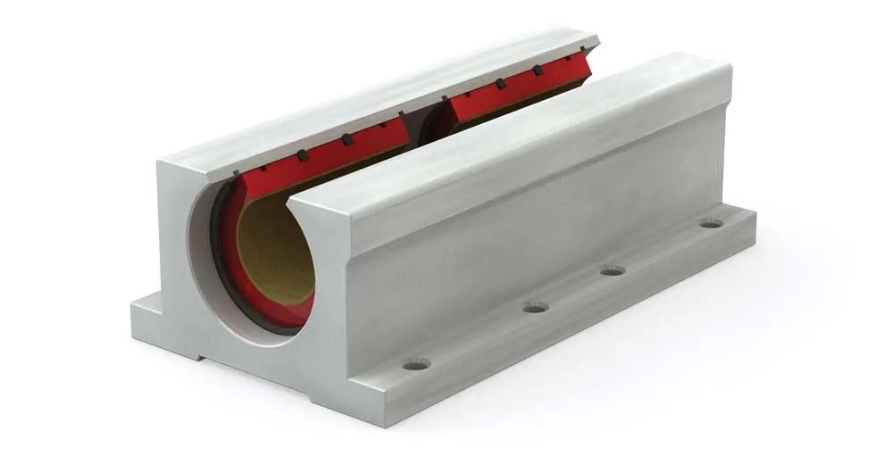 Twin Plain Linear Bearing Pillow Block - PWN08 1/2" Open, Self-Aligning, Precision ID