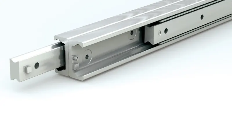 Rear Mount Industrial Drawer Slide SDB28S-0130MV Full-Extension, Width: 28mm Stroke: 148mm