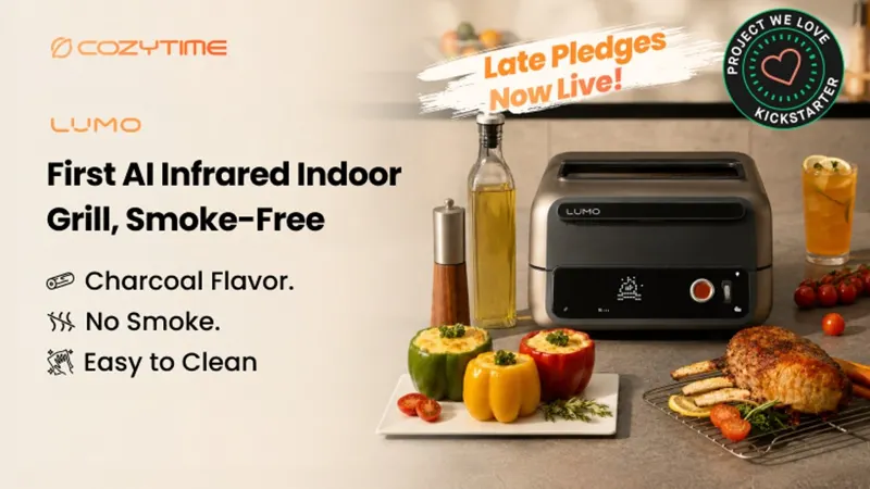COZYTIME LUMO: First AI Infrared Indoor Grill, Smoke-Free