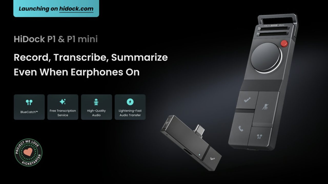 HiDock P1 & P1 mini-AI Voice Recorder for Bluetooth Earphone