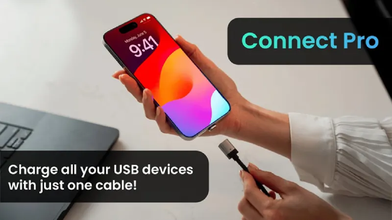 Connect Pro: World's 1st 100W Magnetic Cable With LED screen