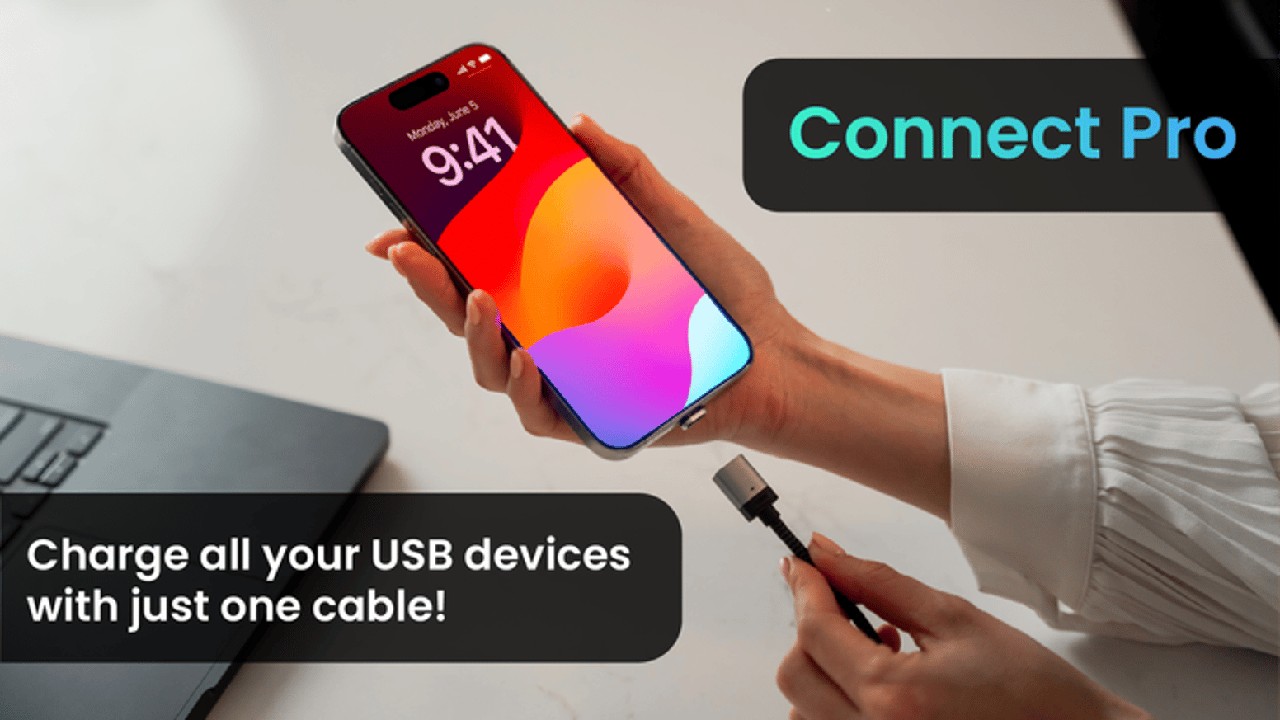 Connect Pro: World's 1st 100W Magnetic Cable With LED screen