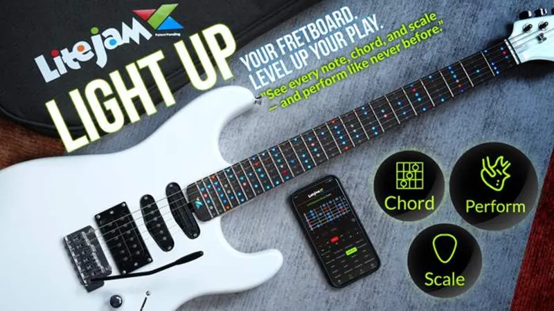 The Smart Guitar with a Full-Spectrum RGB Fretboard