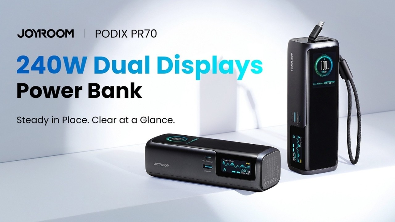 JOYROOM PODIX PR70:双 TFT 屏 240W 充电宝