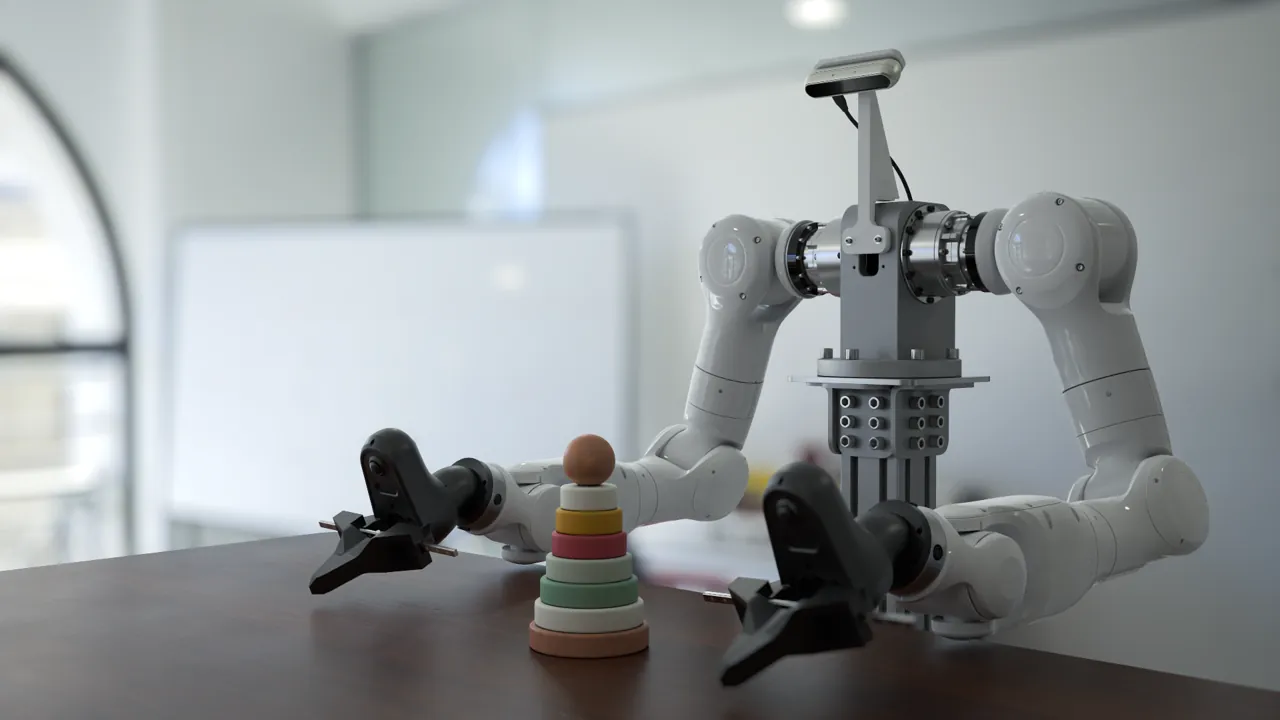 Genesis World teaser: simulated robots and environments rendered in the platform