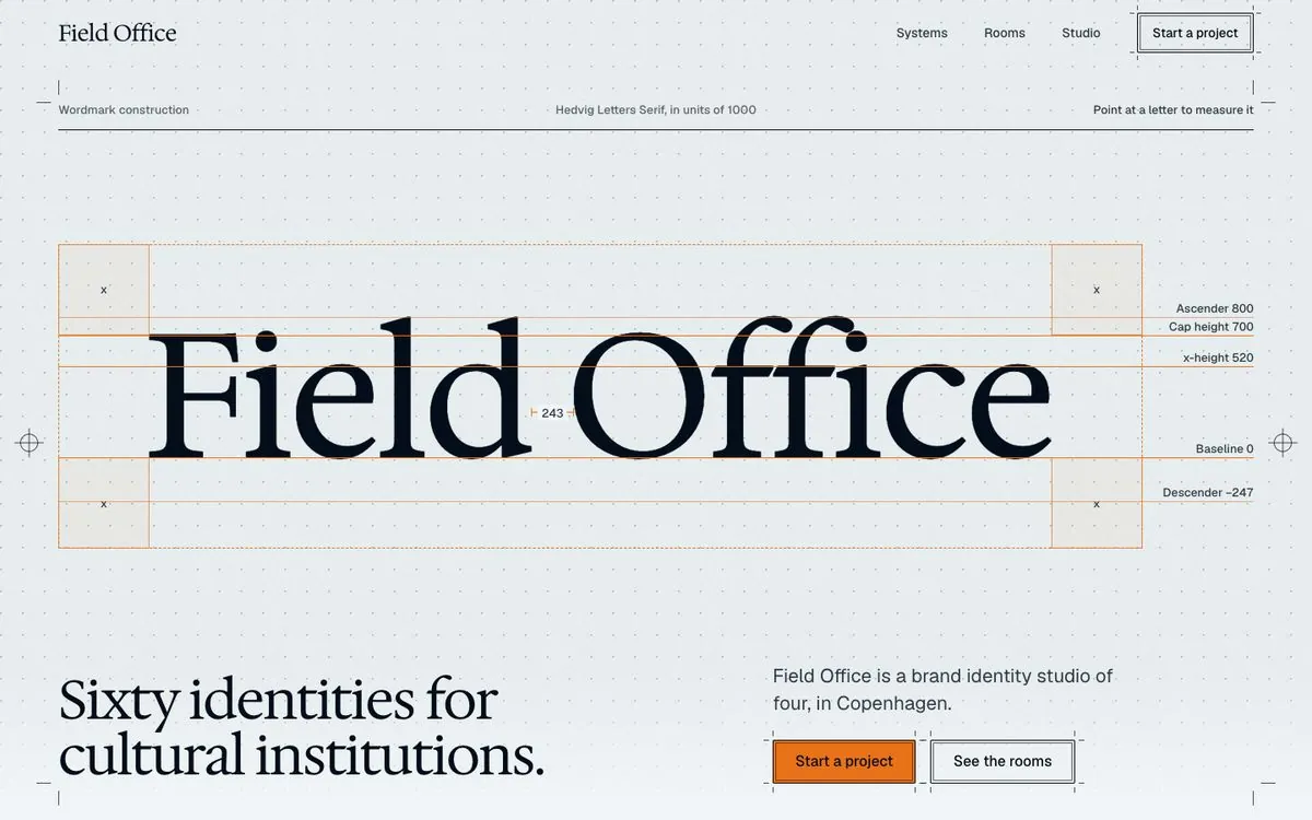 The Studio theme in Hallmark, shown on an identity studio page
