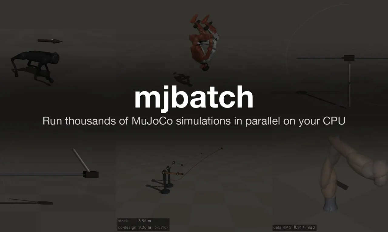 Terminal output of the mjbatch scaling benchmark on a Unitree G1 scene
