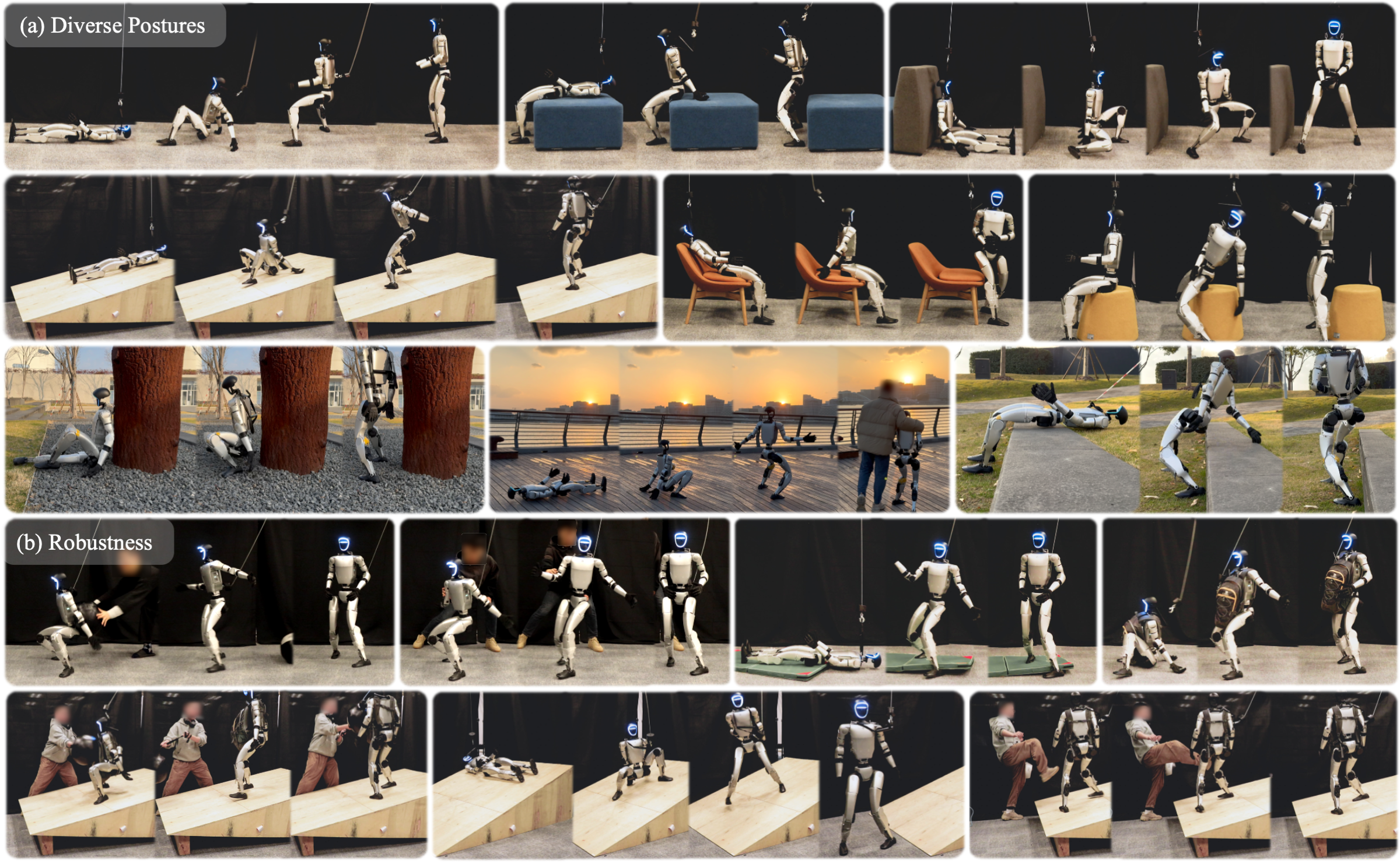 Learning Humanoid Standing-up Control across Diverse Postures