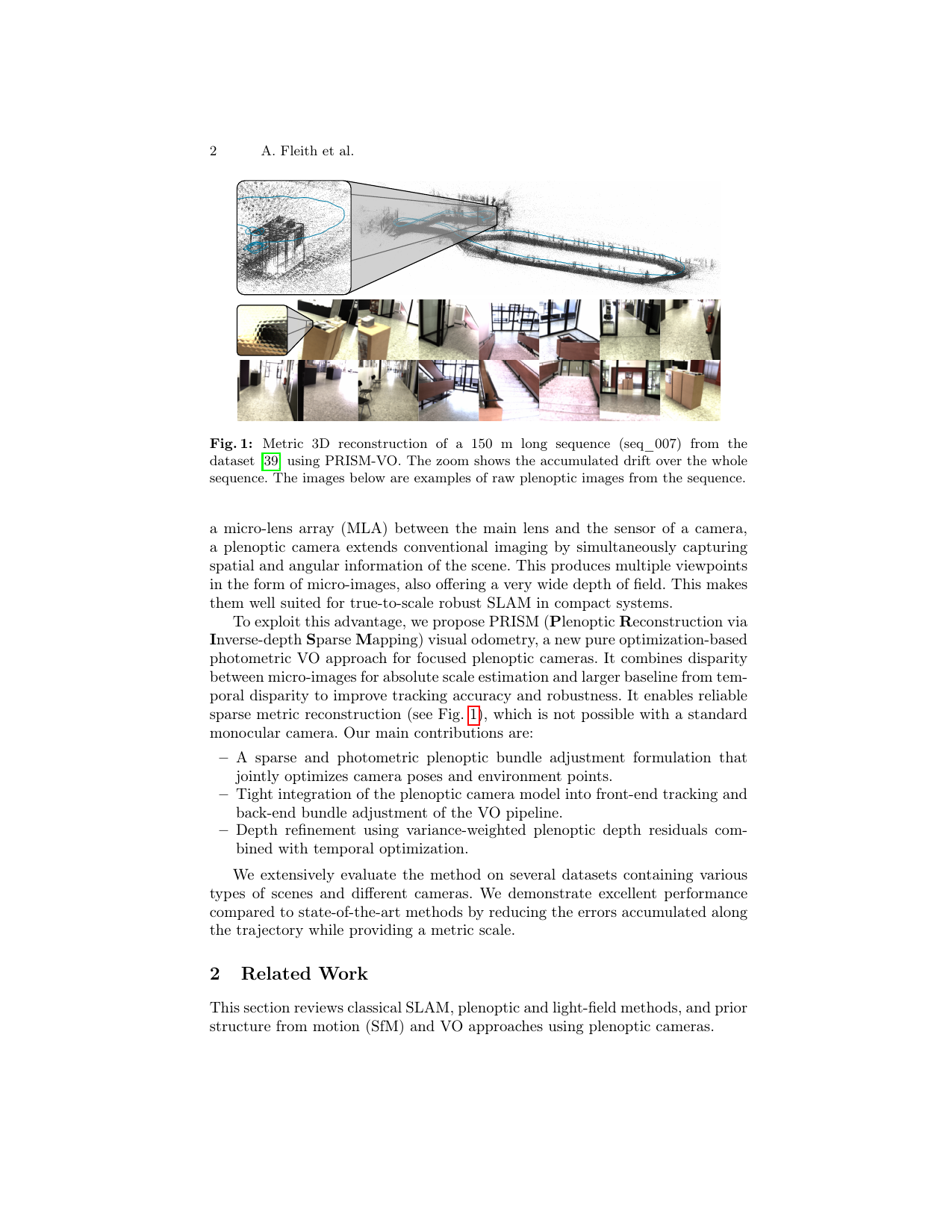Plenoptic camera model and internal structure