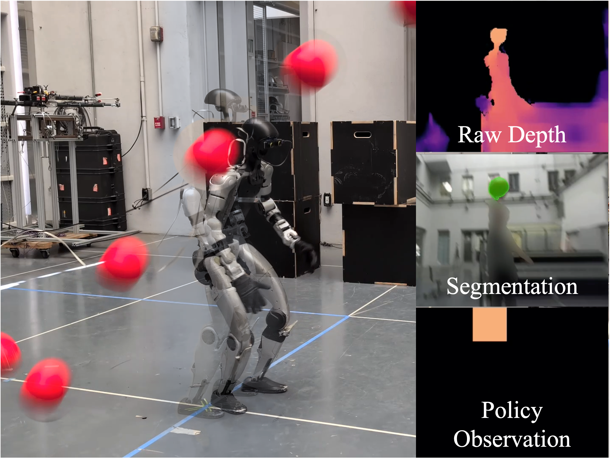 Perception-aware dodgeball scenario