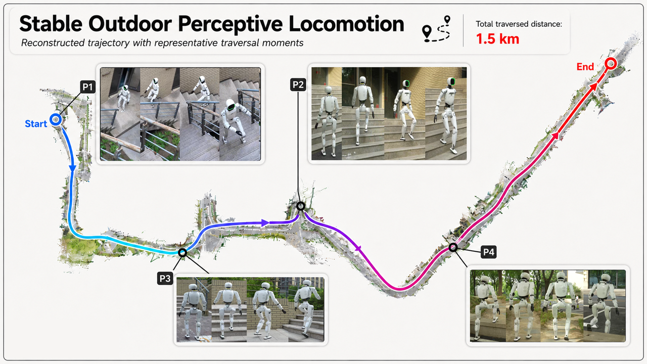 SOLO: Stable Omni-terrain Long-Horizon Perceptive Humanoid Locomotion