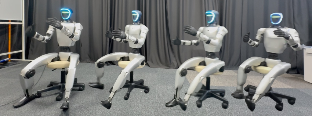 Humanoid Seated Locomotion on Passive Mobile Chair