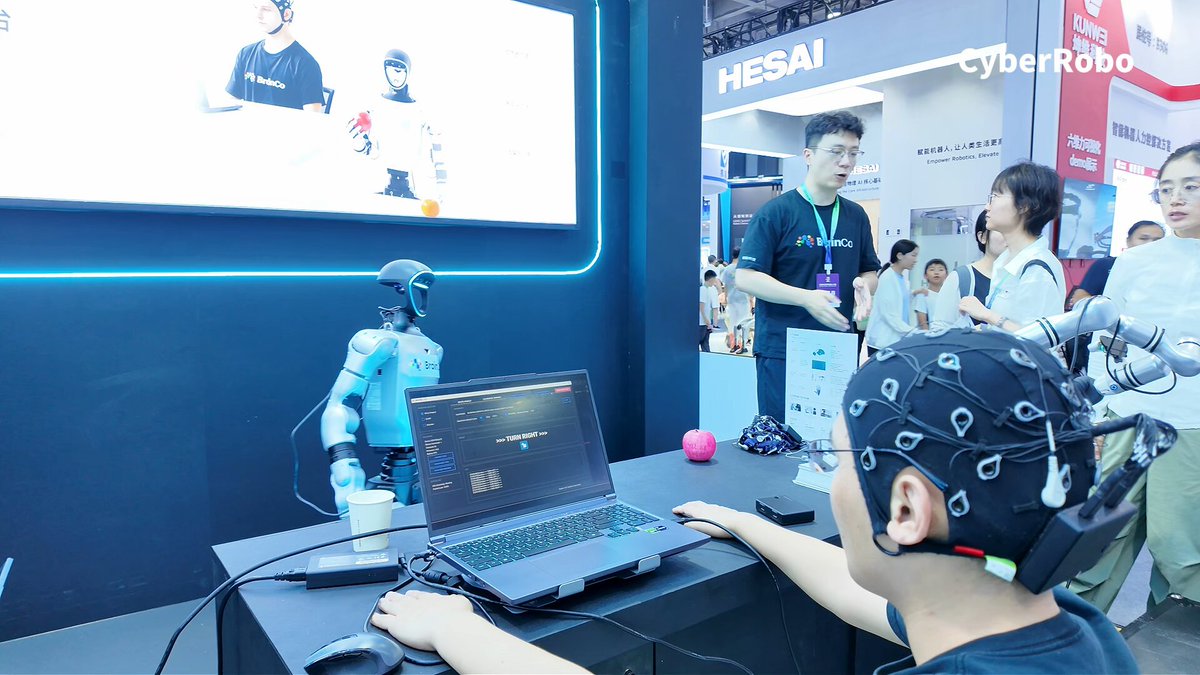BrainCo EEG commands Unitree G1 for locomotion and manipulation in BCI training