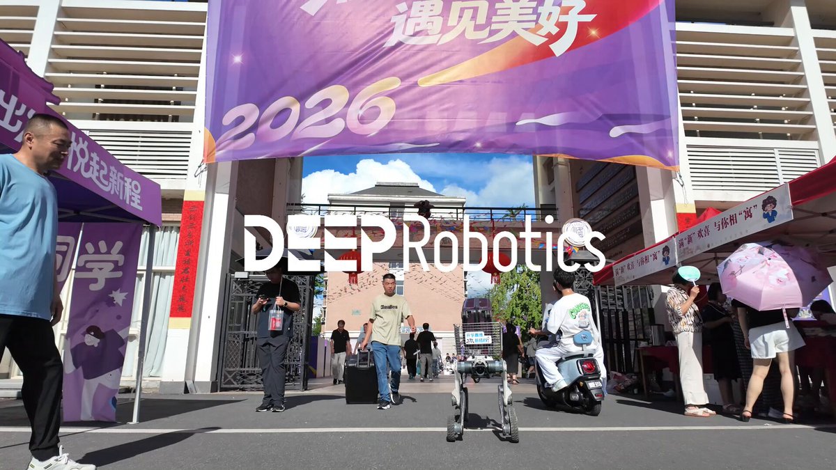 Deep Robotics robot dogs help new students move in