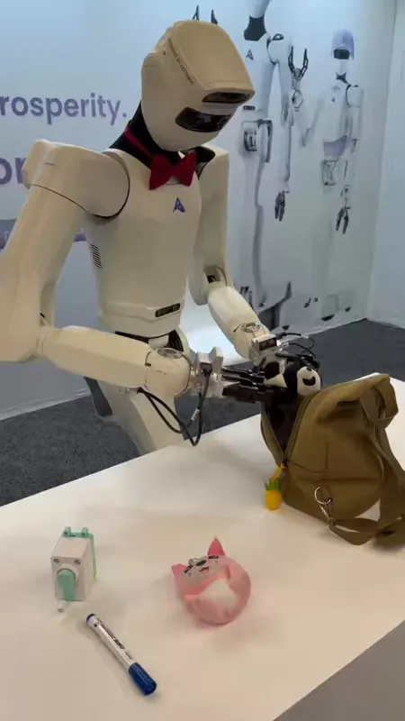 IROS 2026 floor demo: Astribot S1 repeatedly picks and places items from a soft bag