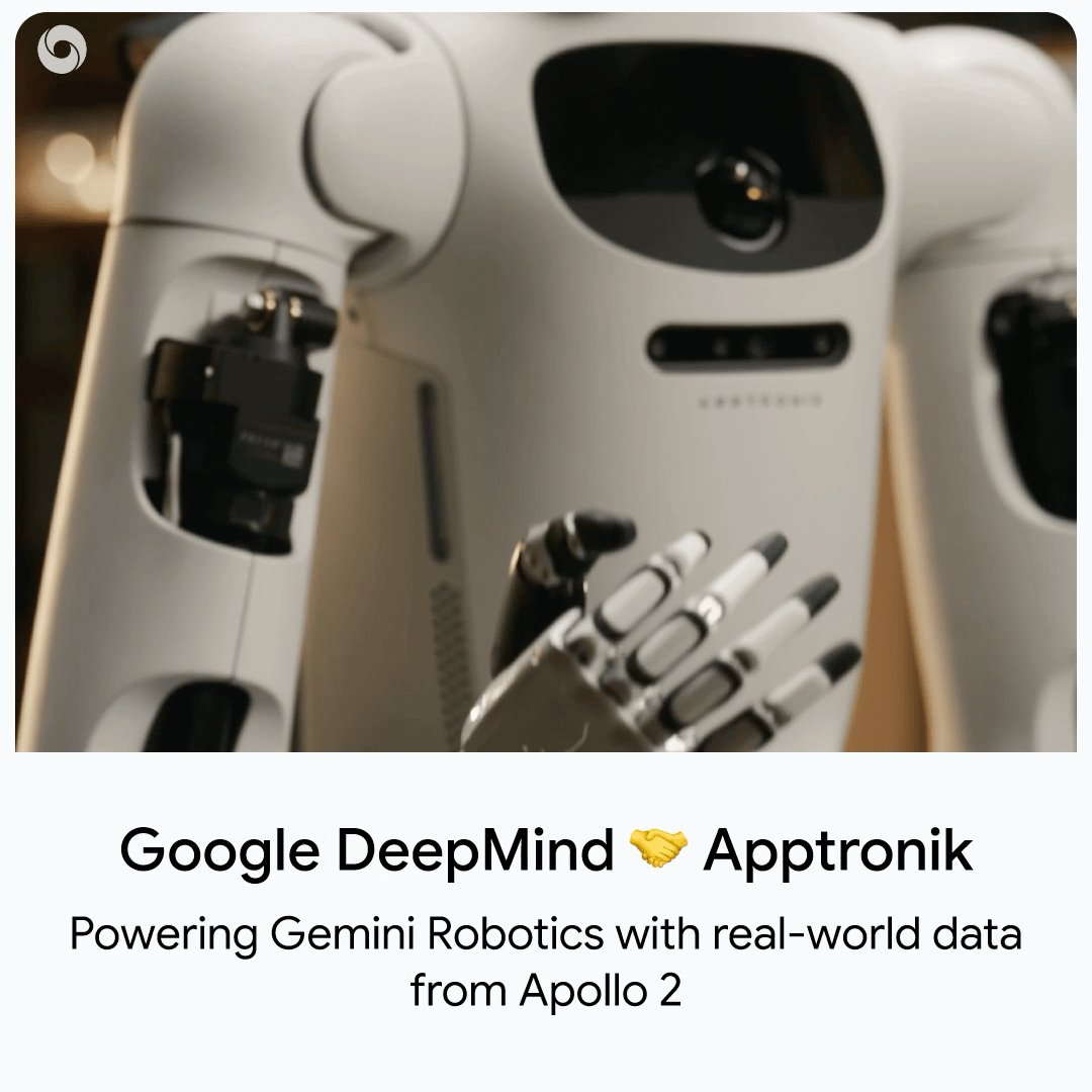 Apptronik与Google DeepMind合作:用Apollo 2人形机器人训练Gemini Robotics