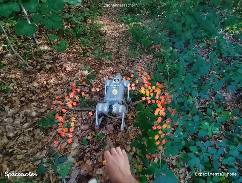 Open-Source AR Interface Commands a Unitree Dog by Hand or Voice
