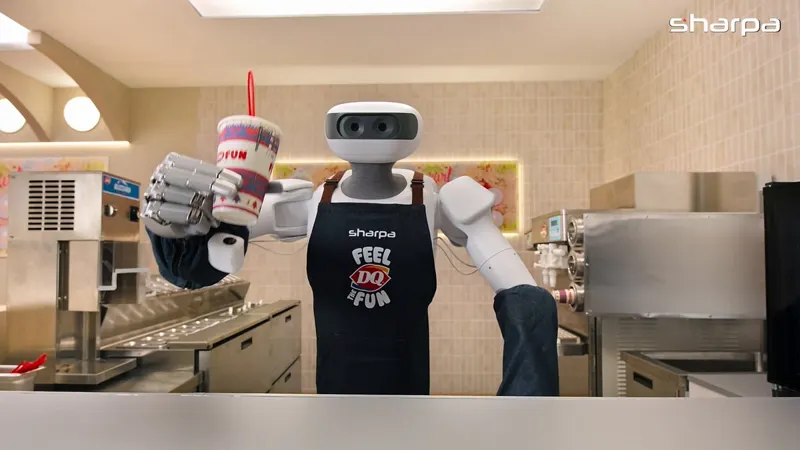Sharpa Robotics人形机器人在上海DQ门店全天工作