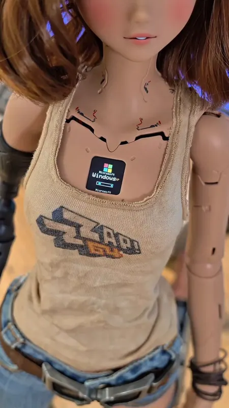 Smart Doll Cortex gets an ESP32-S3 in its bust and boots Windows XP
