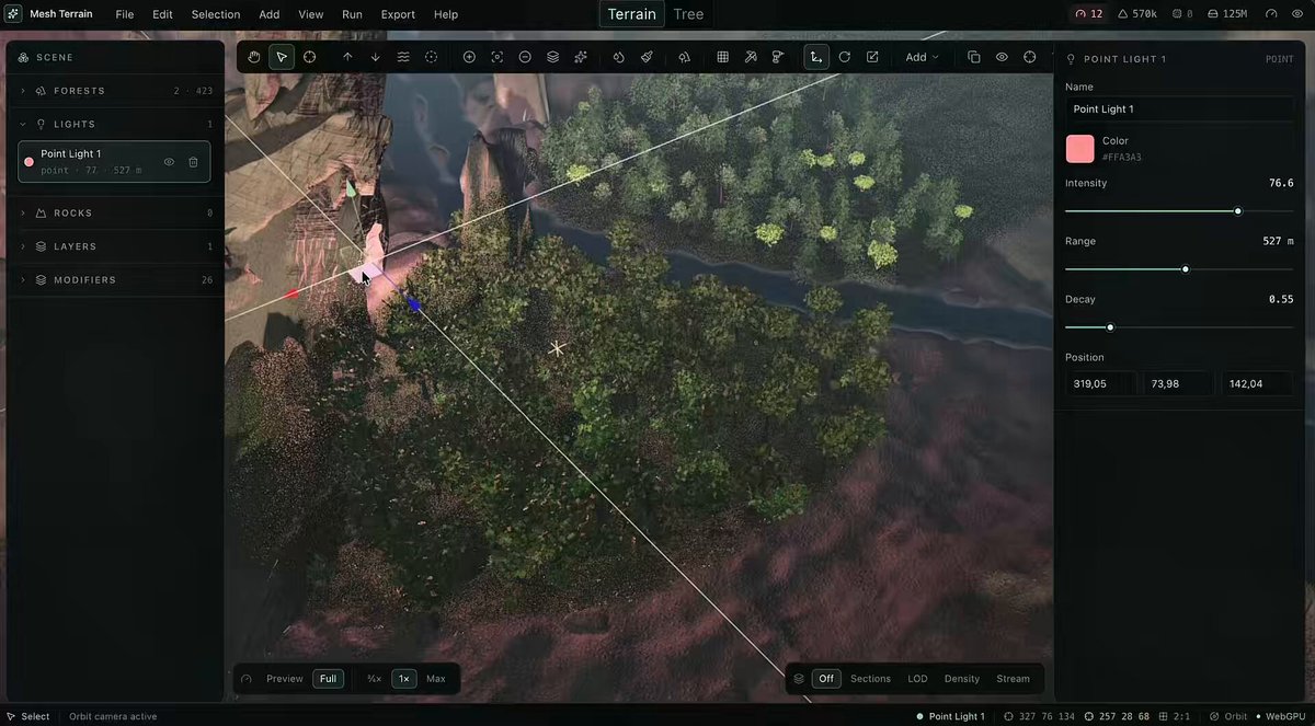 Forests for ThreeJS: Procedural Forest Generation in Super Terrain Editor