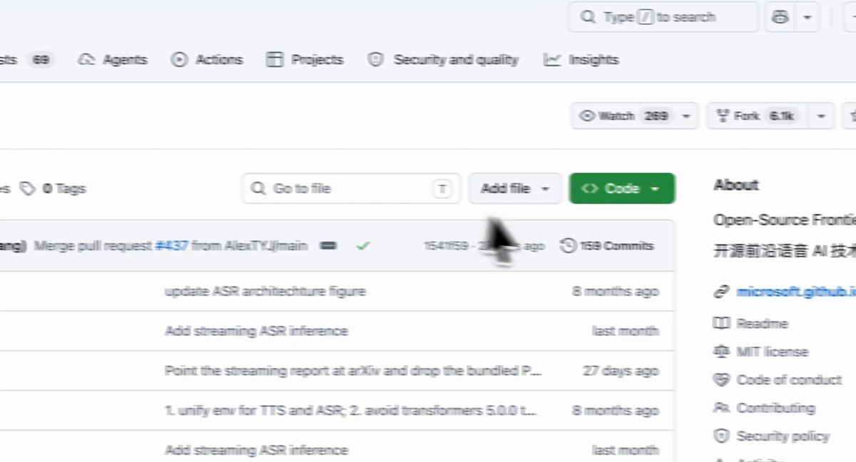 Microsoft's open-source VibeVoice-ASR: one pass over a 60-minute meeting yields speakers, timestamps and content; 54k GitHub stars