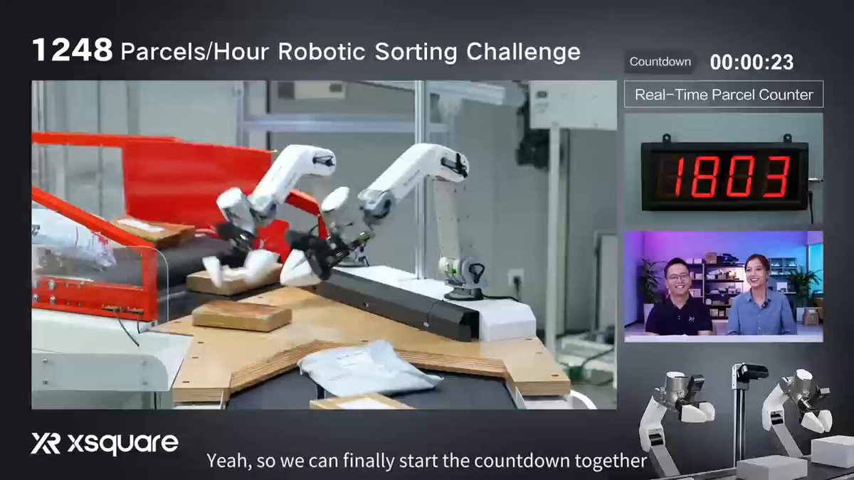 X Square Robot arms sort 1,816 packages/hour at 98% success