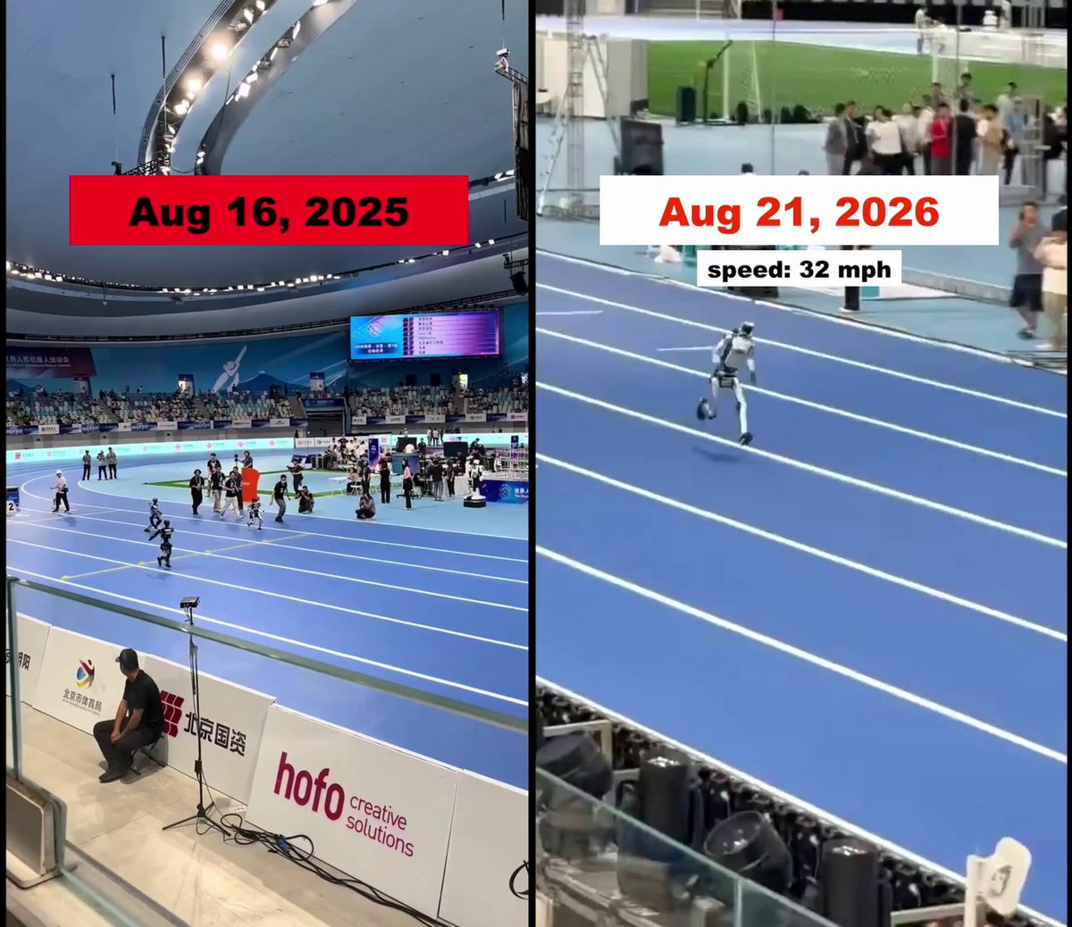 Chinese humanoid sprint crosses 50 km/h in one year