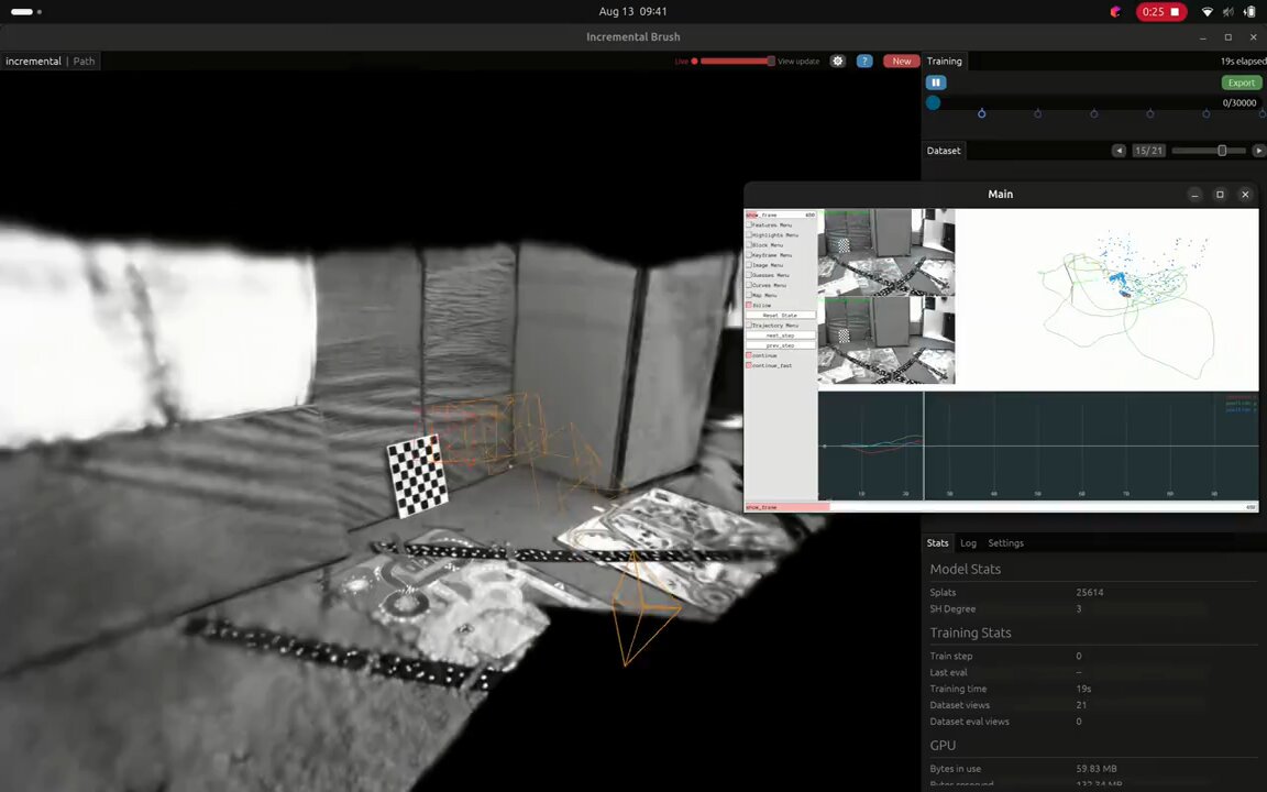 Stipple: Real-Time Incremental Gaussian Splatting with Visual-Inertial Tracking