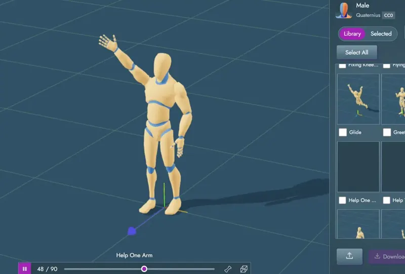 Mesh2Motion Experiment: Mocap Data for Quick New Animations