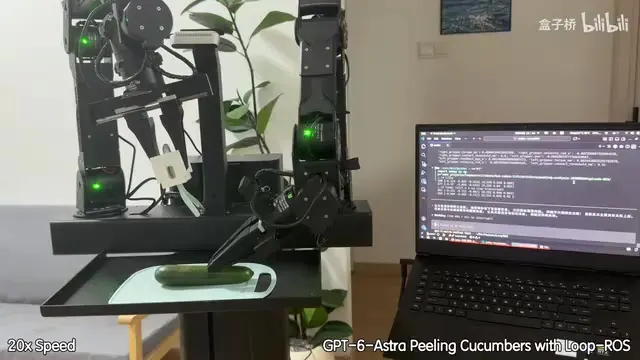 reBot 机械臂用 GPT-6 Astra 切黄瓜