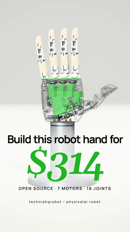 Aero Hand Open: A $314 Open-Source Tendon-Driven Dexterous Hand