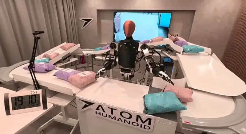 Atom humanoid livestreams 3+ hours autonomously grasping and orienting packages